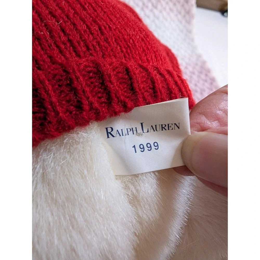 Vintage Ralph Lauren Polo Bear 1999 Red‎ Snowflake Sweater Polo 2000 Plush 17